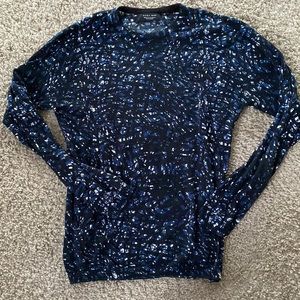 Zara black and blue long-sleeve sweater